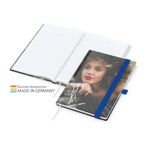 Match-Book White Bestseller weiß | A5 | 4C-Quality Digital | mittelblau | Cover-Star matt