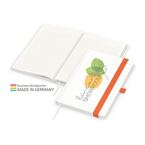 Match-Book green+blue weiß | A5 | Nicht verfügbar | Nicht verfügbar | 4C-Quality Digital | Cover-Star Recycling-Matt | orange