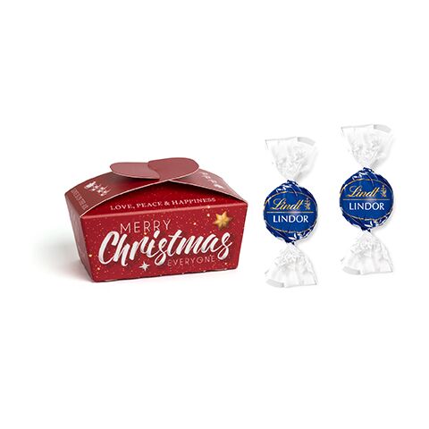 Lindt Lindor X-Mas Ballotin 4c Digitaldruck | Schokolade feinherb (Blau)