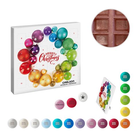 reinpapier® Mini-Adventskalender mit personalisierten M&amp;M&#039;S® Schokolinsen Digital- oder Offsetdruck