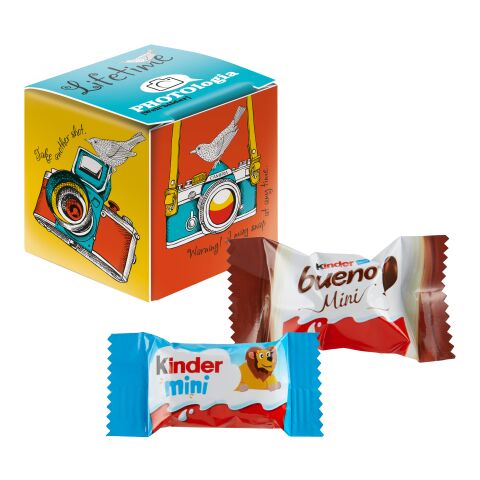 Mini Promo-Würfel mit Kinder Schokolade Mini &amp; Kinder bueno Mini Mix Digital- oder Offsetdruck