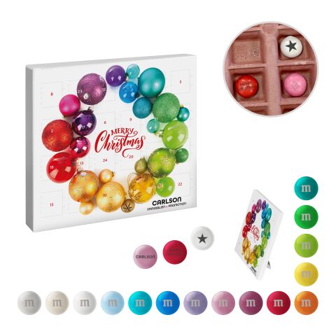 reinpapier® Mini-Adventskalender mit personalisierten M&amp;M&#039;S® Schokolinsen Digital- oder Offsetdruck