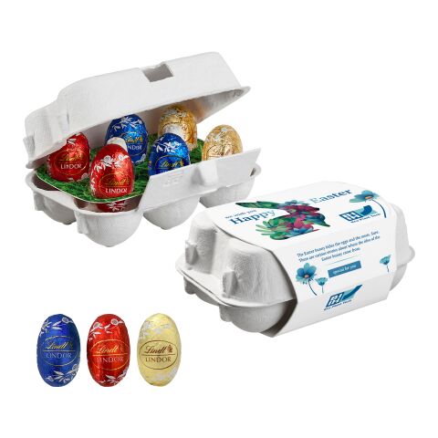 6er Ostereier-Karton mit Lindt Lindor Mini-Eiern Digitaldruck