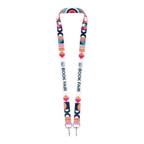 Leia Sublimation RPET-Lanyard mit 2 Metallhaken Standard | weiss | 10mm | ohne Werbeanbringung | Nicht verfügbar | Nicht verfügbar