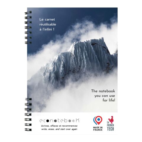 EcoNotebook NA4 wiederverwendbares Notizbuch mit Premiumcover weiß | ohne Werbeanbringung | Nicht verfügbar | Nicht verfügbar
