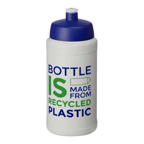 Baseline Recycelte Sportflasche, 500 ml weiß-mittelblau | ohne Werbeanbringung | Nicht verfügbar | Nicht verfügbar