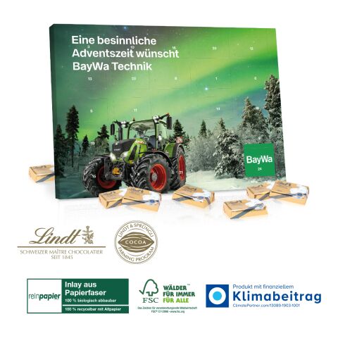 Tisch-Adventskalender Lindt Select Edition Organic, Klimaneutral, FSC® bunt | 4C Digital-/Offsetdruck