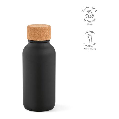 Volga Trinkflasche recy. Edelstahl 530 ml  Schwarz | 530 ml | ohne Werbeanbringung