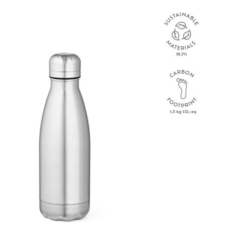 Mississippi 450P Trinkflasche recy. Edelstahl 430 ml  Silber | 430 ml | ohne Werbeanbringung