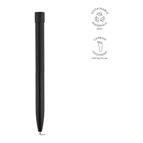 Borges Kugelschreiber recy. Aluminium Schwarz Mine Schwarz | Schwarz | ohne Werbeanbringung