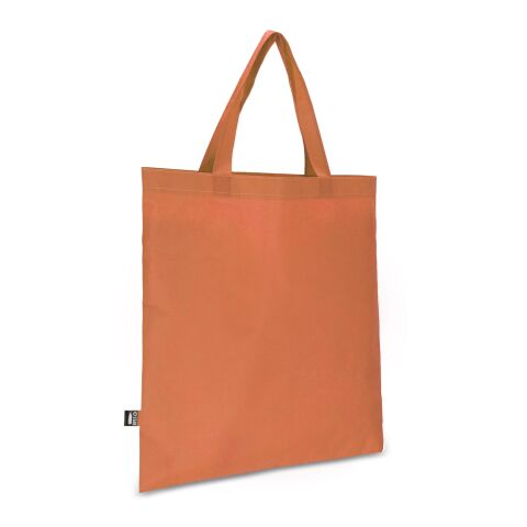 R-PET Tragetasche aus Non Woven mit kurzen Griffen 38 x 42cm 75g/m² Orange | ohne Werbeanbringung | Nicht verfügbar | Nicht verfügbar | Nicht verfügbar