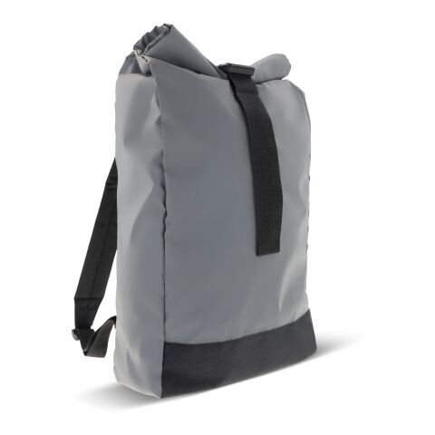 Reflektierender Rolltop-Rucksack 26x13x50cm Grau | ohne Werbeanbringung | Nicht verfügbar | Nicht verfügbar | Nicht verfügbar