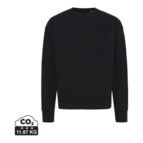 Iqoniq Kruger Relax-Rundhals-Sweater aus recycelt. Baumwolle schwarz | XS | ohne Werbeanbringung | Nicht verfügbar | Nicht verfügbar | Nicht verfügbar