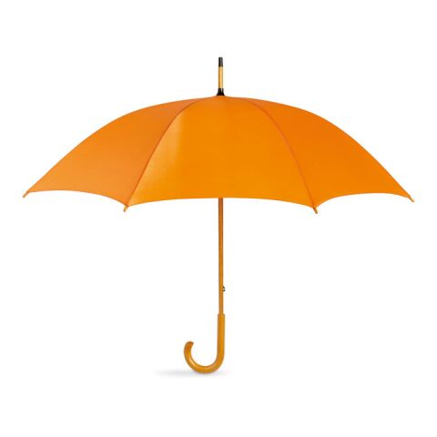 Regenschirm mit Holzgriff 190T Polyester orange | ohne Werbeanbringung | Nicht verfügbar | Nicht verfügbar | Nicht verfügbar