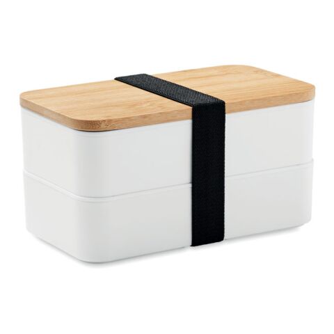 Lunchbox PP mit deckel aus Bambus weiß | ohne Werbeanbringung | Nicht verfügbar | Nicht verfügbar | Nicht verfügbar