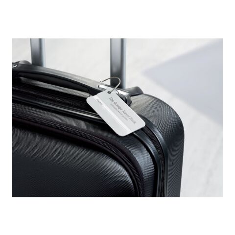 Kofferanhänger Taggy aus Aluminium silber glänzend | ohne Werbeanbringung | Nicht verfügbar | Nicht verfügbar | Nicht verfügbar