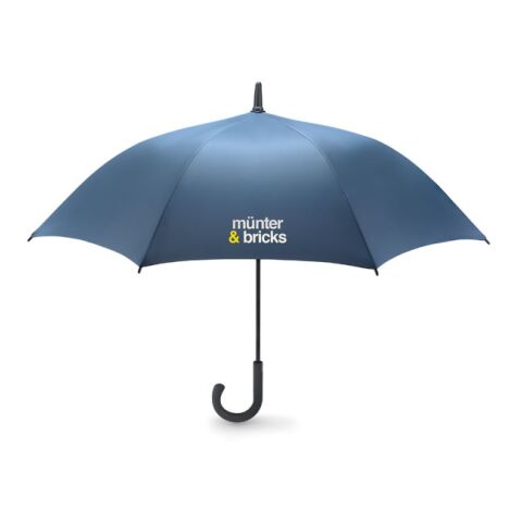 Automatik Regenschirm Luxus gebogener Griff blau | ohne Werbeanbringung | Nicht verfügbar | Nicht verfügbar | Nicht verfügbar