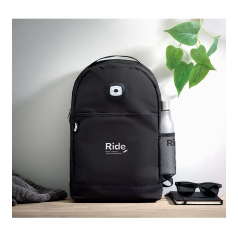 RPET Rucksack mit COB schwarz | ohne Werbeanbringung | Nicht verfügbar | Nicht verfügbar | Nicht verfügbar